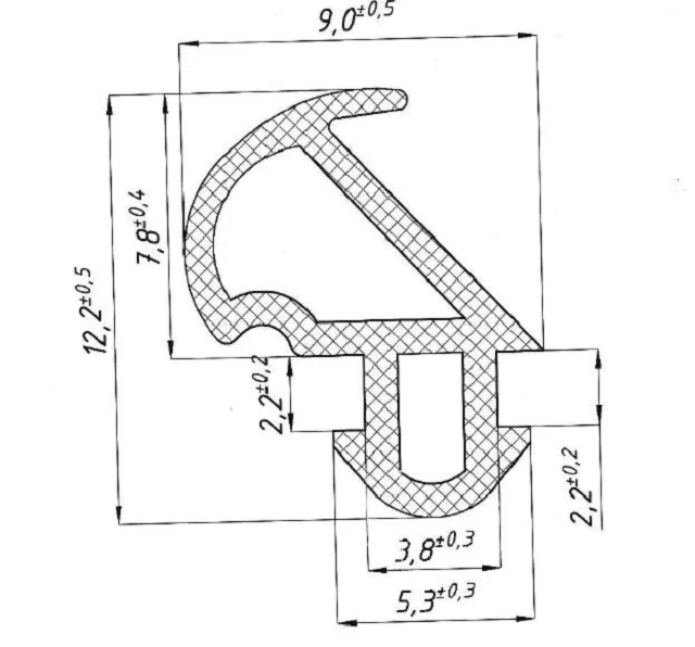 Профессиональный уплотнитель серый KBE 228 (рама/створка)